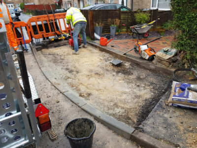 Installing kerbs and council boundaries St Ives